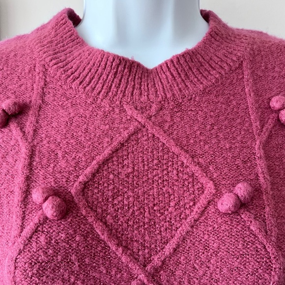 Elodie Purple Pullover Textured Sweater Size XL - Picture 2 of 9